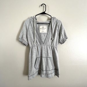 V-Neck Short Sleeve Hoodie